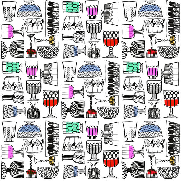 Galerie Wallpaper Product code: 14100 - Marimekko 5 Wallpaper Collection - White Black Pink Red Yellow Green Blue Colours -  