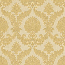 Galerie Wallcoverings Product Code 25723 - Cottage Chic Wallpaper Collection - Gold Colours - A traditional damask on a woven effect background, giving a classical, formal edge to any interior scheme Design