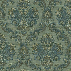 Galerie Wallcoverings Product Code 35945 - Ornamenta Wallpaper Collection - Green Blue Colours - Floral Damask Design
