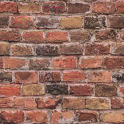 Galerie Wallcoverings Product Code BB51115 - Bricks And More Wallpaper Collection - Brown Orange Red Colours - Brickshire Residents Motif Design