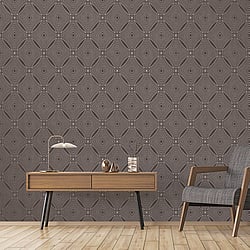 Galerie Wallcoverings Product Code G67725 - Special Fx Wallpaper Collection - Brown Silver Colours - Metallic Spiral Design