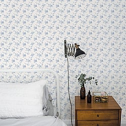 Galerie Wallcoverings Product Code: G67892 - Miniatures 2 Wallpaper Collection Galerie Wallcoverings Product Code G67892 - Miniatures 2 Wallpaper Collection - Blue White Colours - Medium Rose Trail Design