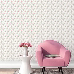 Galerie Wallcoverings Product Code: G67896 - Miniatures 2 Wallpaper Collection Galerie Wallcoverings Product Code G67896 - Miniatures 2 Wallpaper Collection - Pink White Green Purple Colours - Medium Rose Trail Design