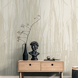 Galerie Wallcoverings Product Code WH45244M - Welcome Home Murals Wallpaper Collection - Beige, Cream Colours - Silhouettes of Tall Grasses Design