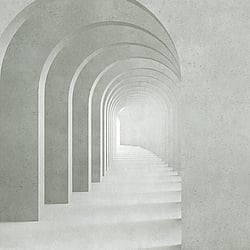 Galerie Wallcoverings Product Code WH45279M - Welcome Home Murals Wallpaper Collection - Cream, Grey, White Colours - Minimalist Archway Perspective Design