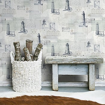 Galerie Wallcoverings Product Code 21025 - Skagen Wallpaper Collection - Blue Cream Colours -  