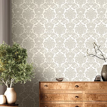 Galerie Wallcoverings Product Code 23611 - Classic Italian Wallpaper Collection - Silver Grey Colours -  