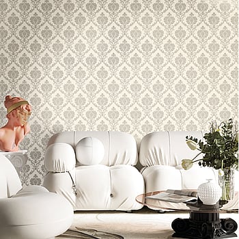 Galerie Wallcoverings Product Code 23641 - Classic Italian Wallpaper Collection - Silver Grey Colours -  