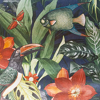 Galerie Wallcoverings Product Code 26743 - Tropical Wallpaper Collection - Blueberry Colours -  