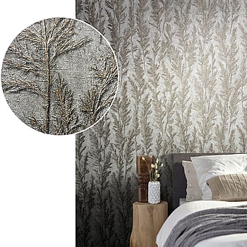 Galerie Wallcoverings Product Code 33212 - Natural Opulence Wallpaper Collection - Silver Colours -  