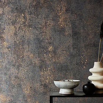 Galerie Wallcoverings Product Code 34270 - Urban Textures Wallpaper Collection - Black  Copper Colours -  