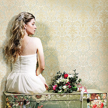 Galerie Wallcoverings Product Code 3935 - Italian Damasks 3 Wallpaper Collection - Blue Gold Colours -  