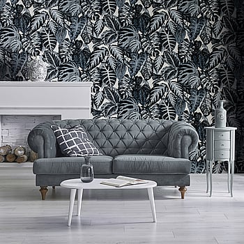 Galerie Wallcoverings Product Code 81264 - Feel Wallpaper Collection - Navy Grey Cream Blue Colours -  