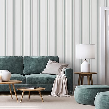 Galerie Wallcoverings Product Code 9810-4 - Essential Stripes Wallpaper Collection - Green Colours -  