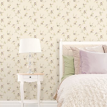 Galerie Wallcoverings Product Code CI38226 - Classic Silks 4 Wallpaper Collection - Beige choke Purple Yellow Colours -  