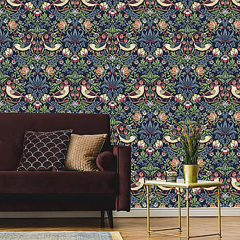 Galerie Wallcoverings Product Code ET11202 - Arts and Crafts Wallpaper Collection - Blue Green red Colours -  
