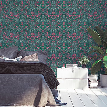 Galerie Wallcoverings Product Code MC61011 - Maison Charme Wallpaper Collection - Blue, Green, Pink Colours -  